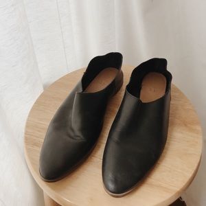 Black Soft Leather Flats 9.5